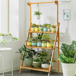 Plant Stand 3-Tier Hanging Storage Shelf Folding Flower Pot Organizer