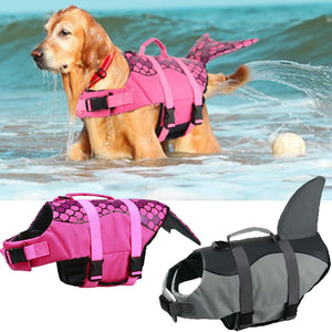 Dog Vest Pet Summer Safety Swimming Harness Bulldog Life Safety Vest Mermaid Shark Swimwear Dog Life Jacket Pet Swimming Suit